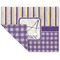 Purple Gingham & Stripe Linen Placemat - Folded Corner (double side)