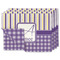Purple Gingham & Stripe Linen Placemat - MAIN Set of 4 (double sided)
