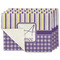 Purple Gingham & Stripe Single-Sided Linen Placemat - Set of 4 w/ Name and Initial