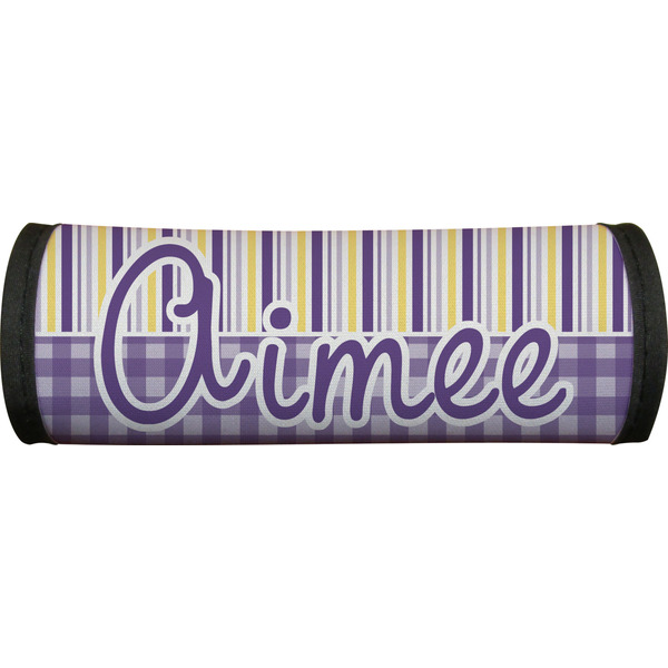 Purple Gingham & Stripe Luggage Handle Wrap