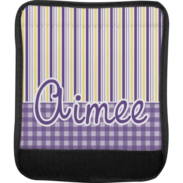 Purple Gingham & Stripe Luggage Handle Wrap (Approval)