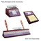 Purple Gingham & Stripe Mahogany Desk Accessories