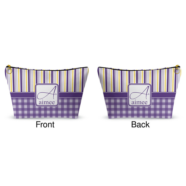 Purple Gingham & Stripe Makeup Bag Approval