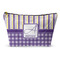 Purple Gingham & Stripe Structured Accessory Purse (Front)