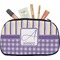 Purple Gingham & Stripe Makeup Bag Medium