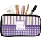 Purple Gingham & Stripe Makeup Case Small