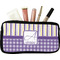 Purple Gingham & Stripe Makeup / Cosmetic Bag (Personalized)
