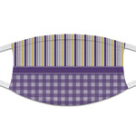 Purple Gingham & Stripe Cloth Face Mask (T-Shirt Fabric)