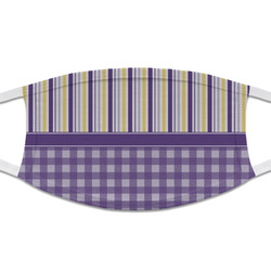 Purple Gingham & Stripe Cloth Face Mask (T-Shirt Fabric) (Personalized)