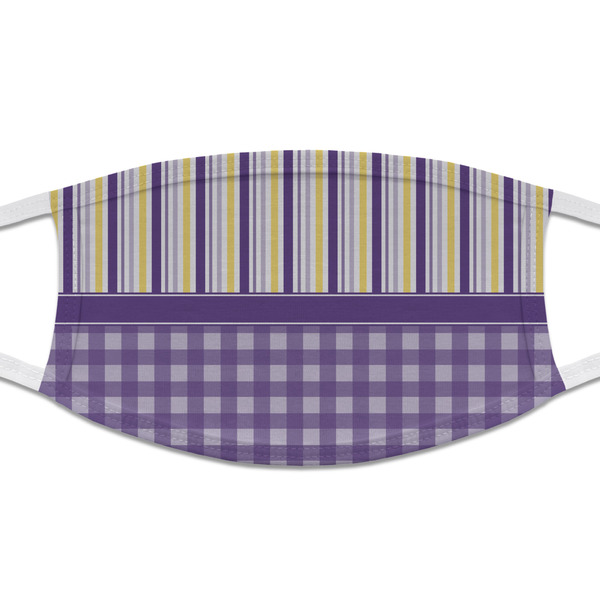 Custom Purple Gingham & Stripe Cloth Face Mask (T-Shirt Fabric)