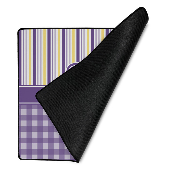Purple Gingham & Stripe Medium Gaming Mats - FRONT W/FOLD