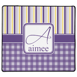 Purple Gingham & Stripe XL Gaming Mouse Pad - 18" x 16" (Personalized)