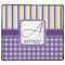 Purple Gingham & Stripe XL Gaming Mouse Pad - 18" x 16" (Personalized)