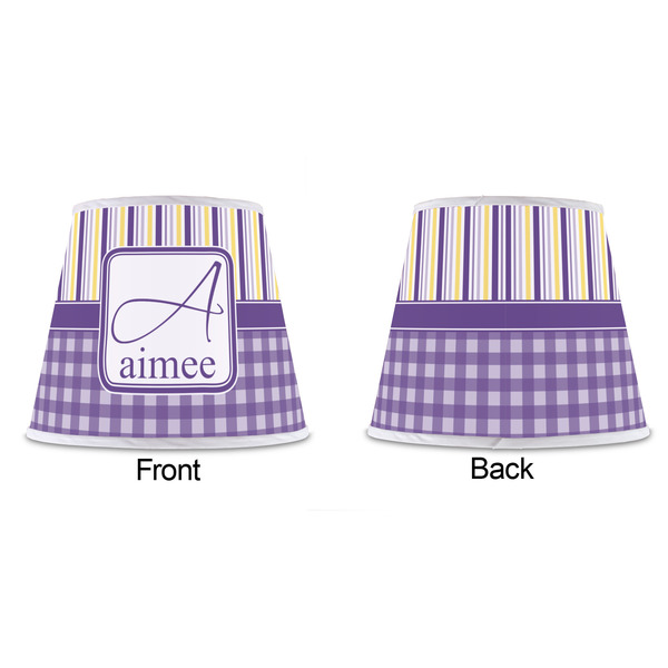 Purple Gingham & Stripe Poly Film Empire Lampshade - Approval