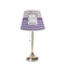 Purple Gingham & Stripe Poly Film Empire Lampshade - On Stand