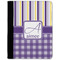 Purple Gingham & Stripe Medium Padfolio - FRONT