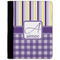 Purple Gingham & Stripe Notebook Padfolio w/ Name and Initial