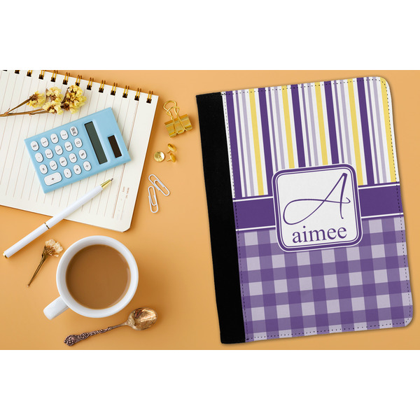Purple Gingham & Stripe Medium Padfolio - LIFESTYLE (adult)