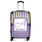 Purple Gingham & Stripe Suitcase - 24" Medium - Checked (Personalized)