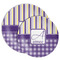Purple Gingham & Stripe Melamine Plates - PARENT/MAIN