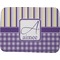 Purple Gingham & Stripe Memory Foam Bath Mat 48 X 36