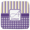 Purple Gingham & Stripe Memory Foam Bath Mat 48 X 48