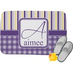 Purple Gingham & Stripe Memory Foam Bath Mat - 24"x17" (Personalized)