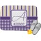Purple Gingham & Stripe Memory Foam Bath Mat (Personalized)
