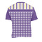 Purple Gingham & Stripe Men's Crew Neck T Shirt Medium - Back