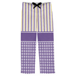 Purple Gingham & Stripe Mens Pajama Pants - 2XL