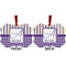 Purple Gingham & Stripe Metal Benilux Ornament - Front and Back (APPROVAL)