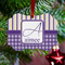 Purple Gingham & Stripe Metal Benilux Ornament - Lifestyle