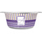 Purple Gingham & Stripe Stainless Steel Dog Bowl - Small (Personalized)