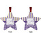 Purple Gingham & Stripe Metal Star Ornament - Front and Back