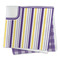 Purple Gingham & Stripe Microfiber Dish Rag - FOLDED (square)
