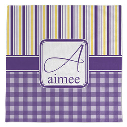 Purple Gingham & Stripe Microfiber Dish Towel (Personalized)