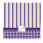 Purple Gingham & Stripe Microfiber Dish Rag (Personalized)