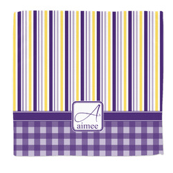 Purple Gingham & Stripe Microfiber Dish Rag (Personalized)