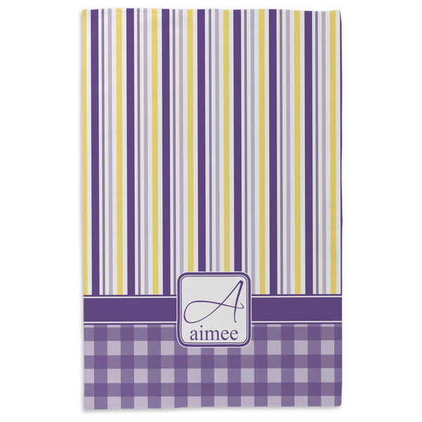 Purple Gingham & Stripe Microfiber Dish Towel - APPROVAL