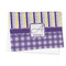 Purple Gingham & Stripe Microfiber Dish Towel - FOLDED HALF