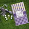 Purple Gingham & Stripe Microfiber Golf Towels - LIFESTYLE