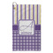 Purple Gingham & Stripe Microfiber Golf Towel - Small (Personalized)