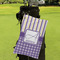Purple Gingham & Stripe Microfiber Golf Towels - Small - LIFESTYLE
