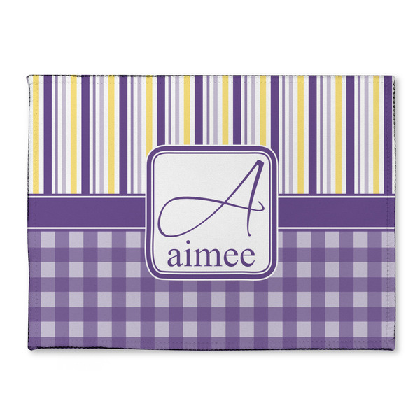 Custom Purple Gingham & Stripe Microfiber Screen Cleaner (Personalized)