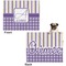 Purple Gingham & Stripe Microfleece Dog Blanket - Large- Front & Back