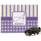Purple Gingham & Stripe Dog Blanket (Personalized)