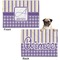 Purple Gingham & Stripe Microfleece Dog Blanket - Regular - Front & Back