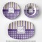 Purple Gingham & Stripe Microwave & Dishwasher Safe CP Plastic Dishware - Group