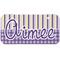 Purple Gingham & Stripe Mini/Bicycle License Plate (2 Holes) (Personalized)