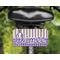 Purple Gingham & Stripe Mini License Plate on Bicycle - LIFESTYLE Two holes